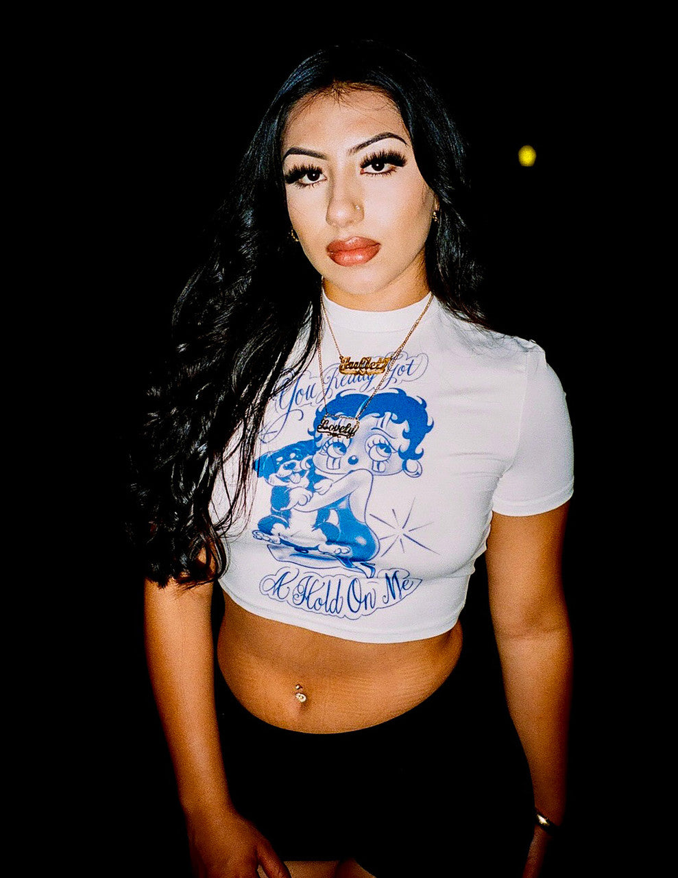 Limited Edition 'You Really Got A Hold On Me' Pen & Ink White Crop Tee