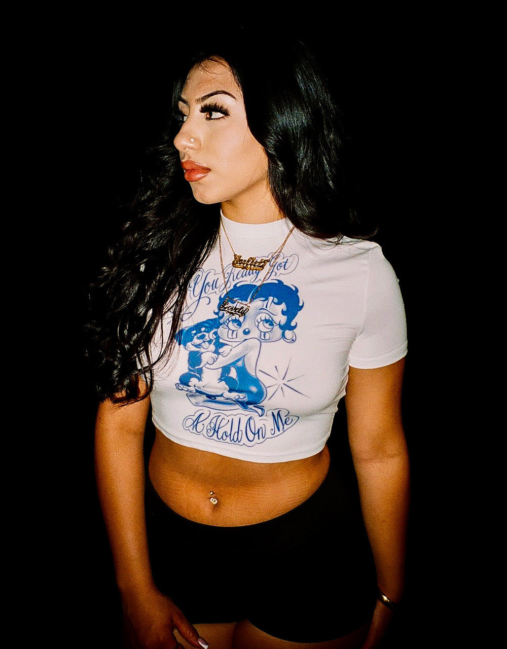 Limited Edition 'You Really Got A Hold On Me' Pen & Ink White Crop Tee