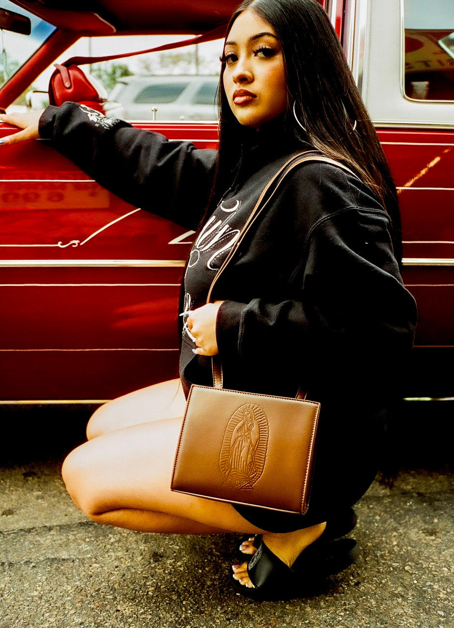 LIMITED EDITION Lux Rosa OUR LADY Shoulder Bag (Small)- Chocolate Brown