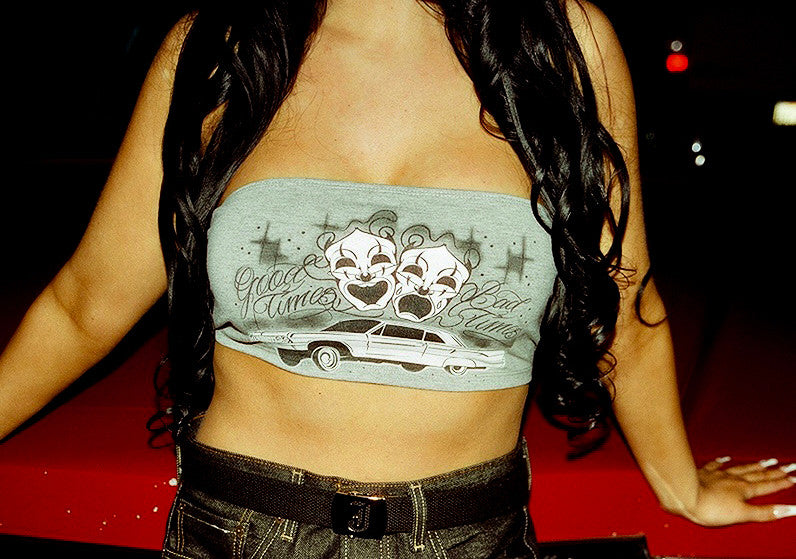 Good Times Bad Times' Pen & Ink Tube Top (GREY)