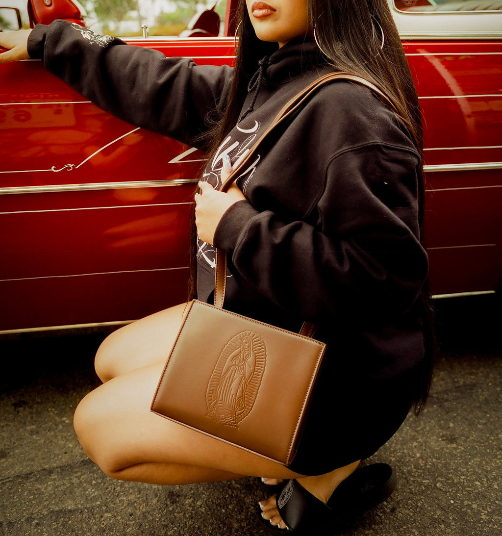 LIMITED EDITION Lux Rosa OUR LADY Shoulder Bag (Small)- Chocolate Brown