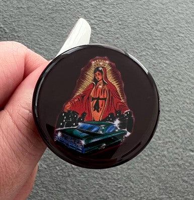 'PRAY FOR US' Pen & Ink Pop Grip (Drop Glue Style) Burgundy