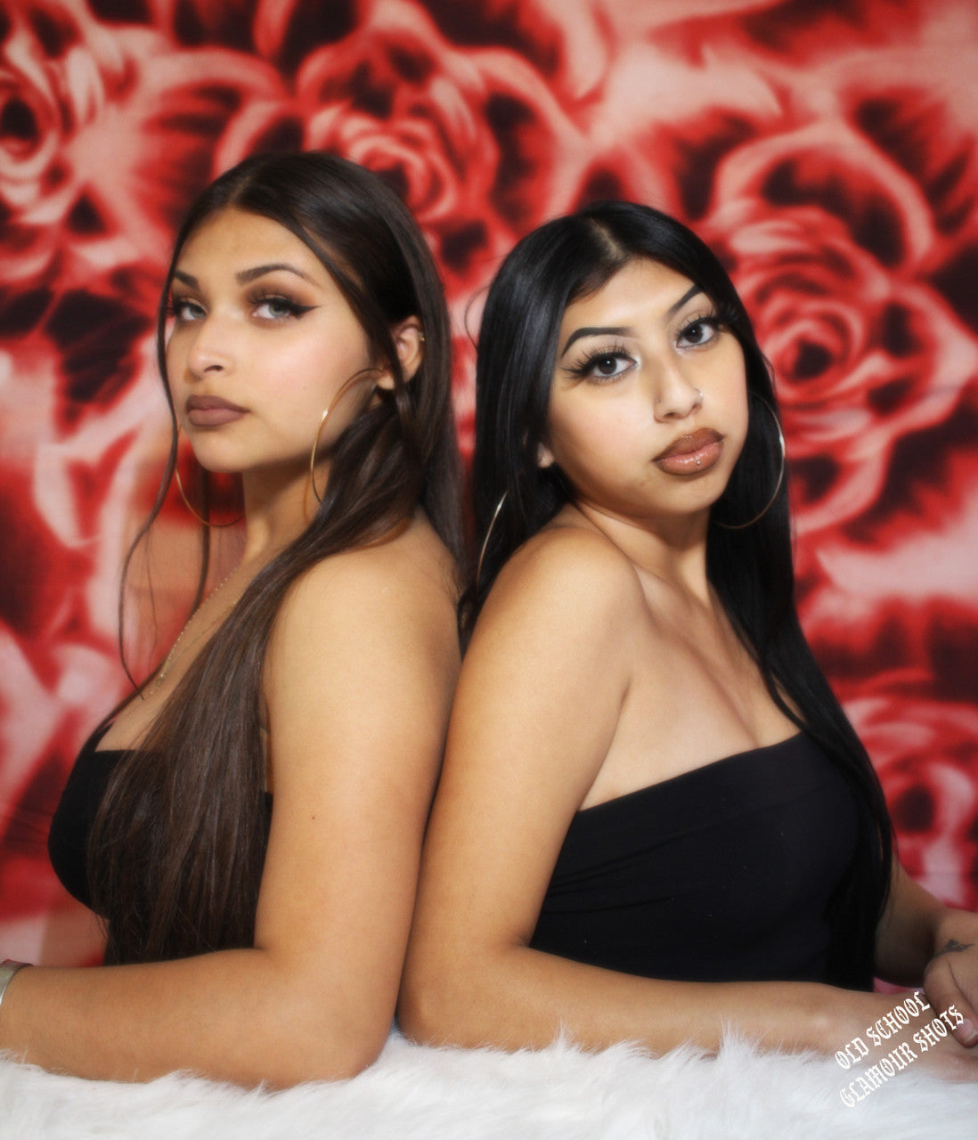 Early 2000s Y2K 'ROSAS ROJAS' Airbrush 90s Old School Rose Backdrop RED (Extra Large)