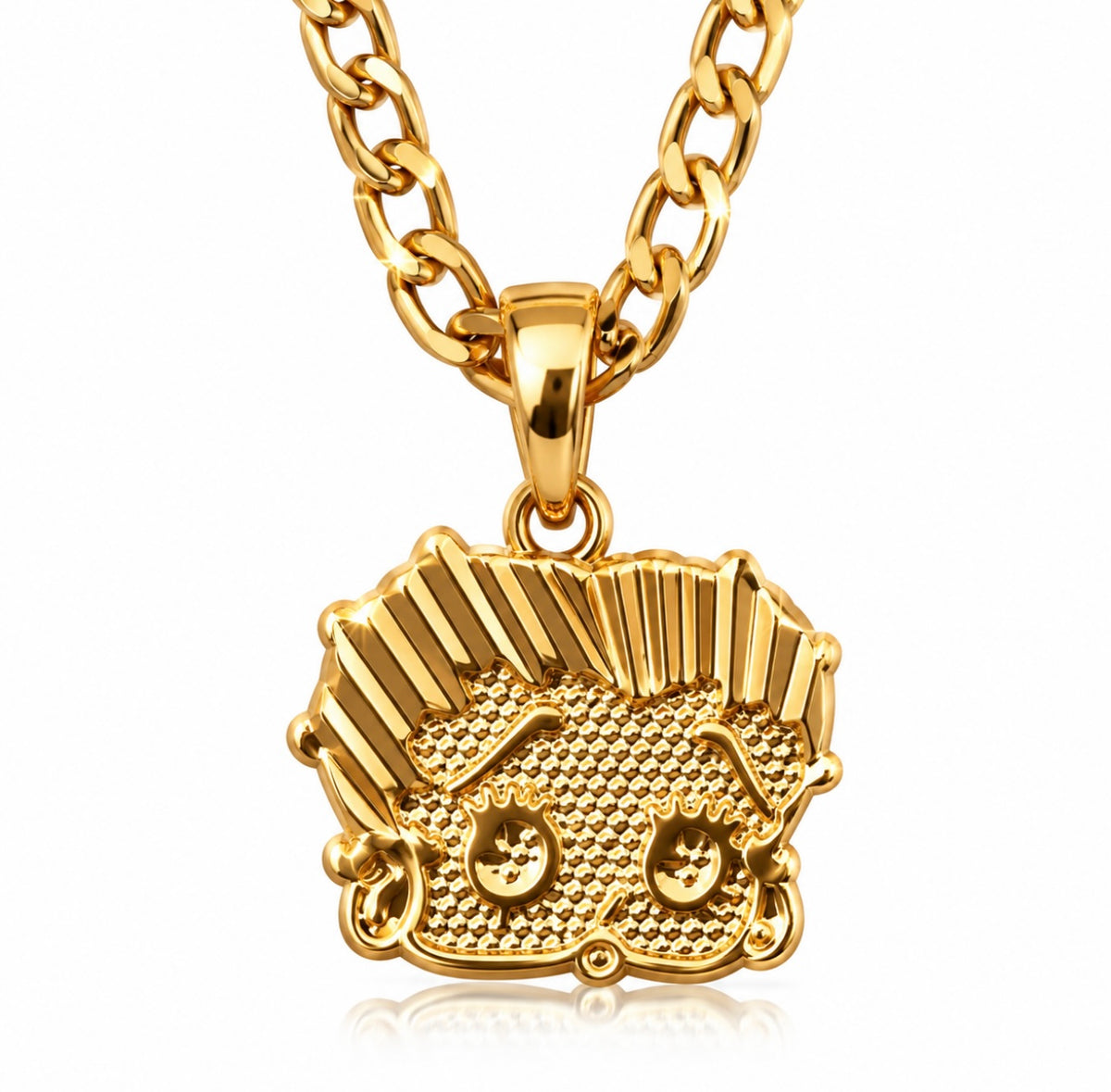 Lux Rosa ANGEL BABY Figaro Necklace (18K Gold Filled) 20"