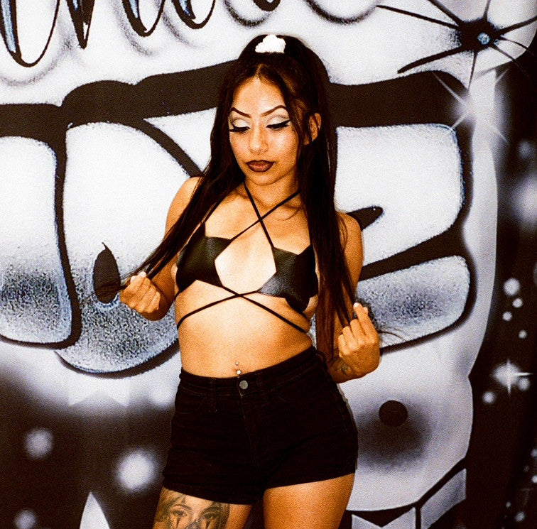 Lux Rosa 'Star Light' Crop Top (BLACK)