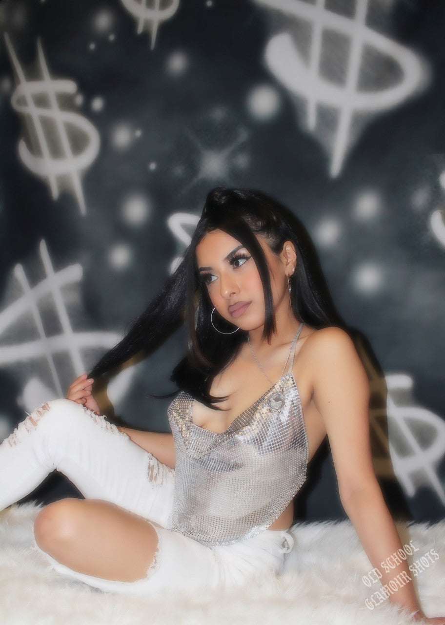 Glamour Shotz $ Money On My Mind $ Airbrushed Backdrop (Smokey Grey) (X-Large)