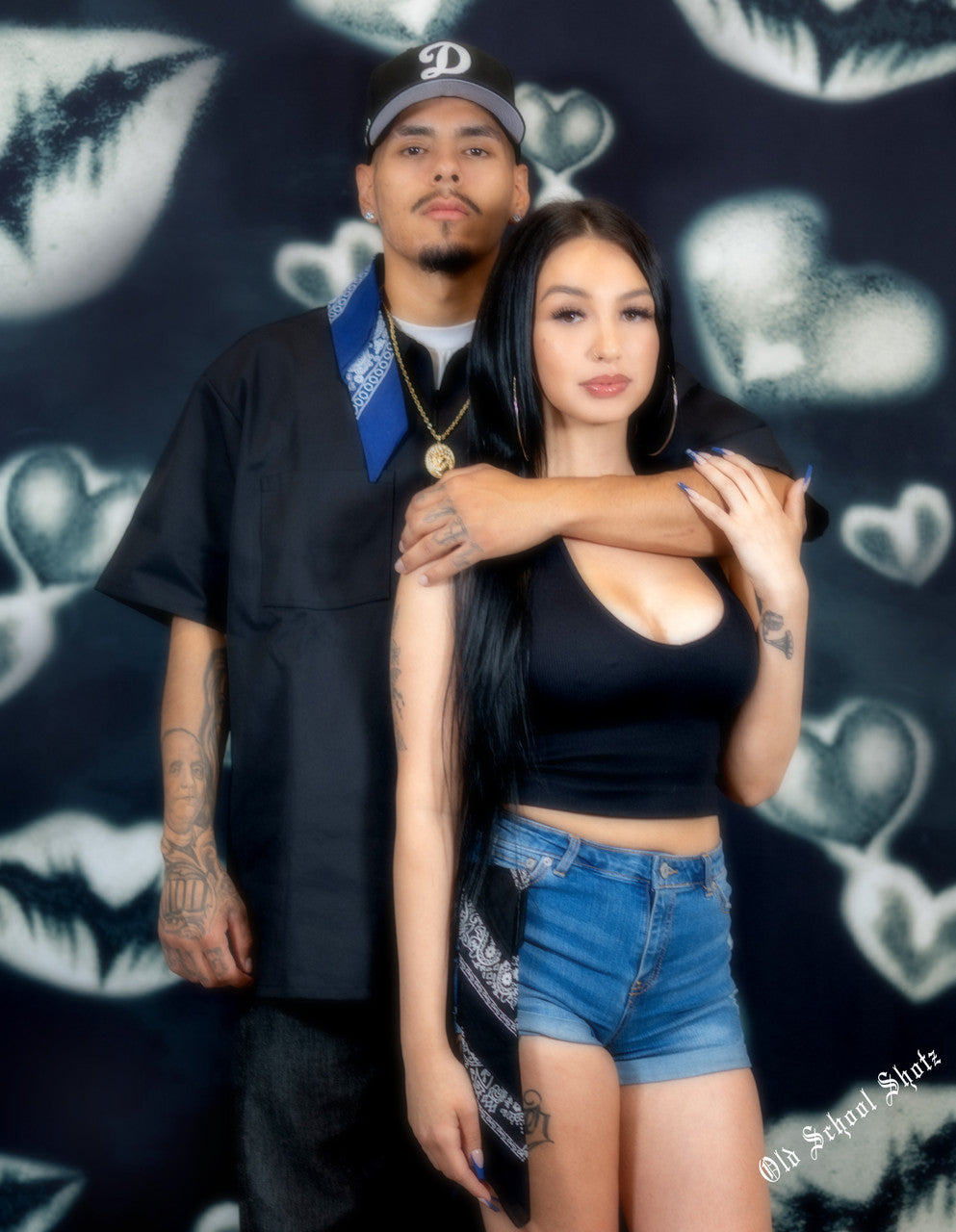 Glamour Shotz  XOXO Airbrushed Backdrop BLACK (Extra Large)