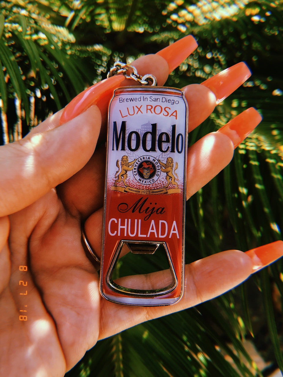 Modelo Chulada 'MIJA' Bottle Opener Keychain (RED)