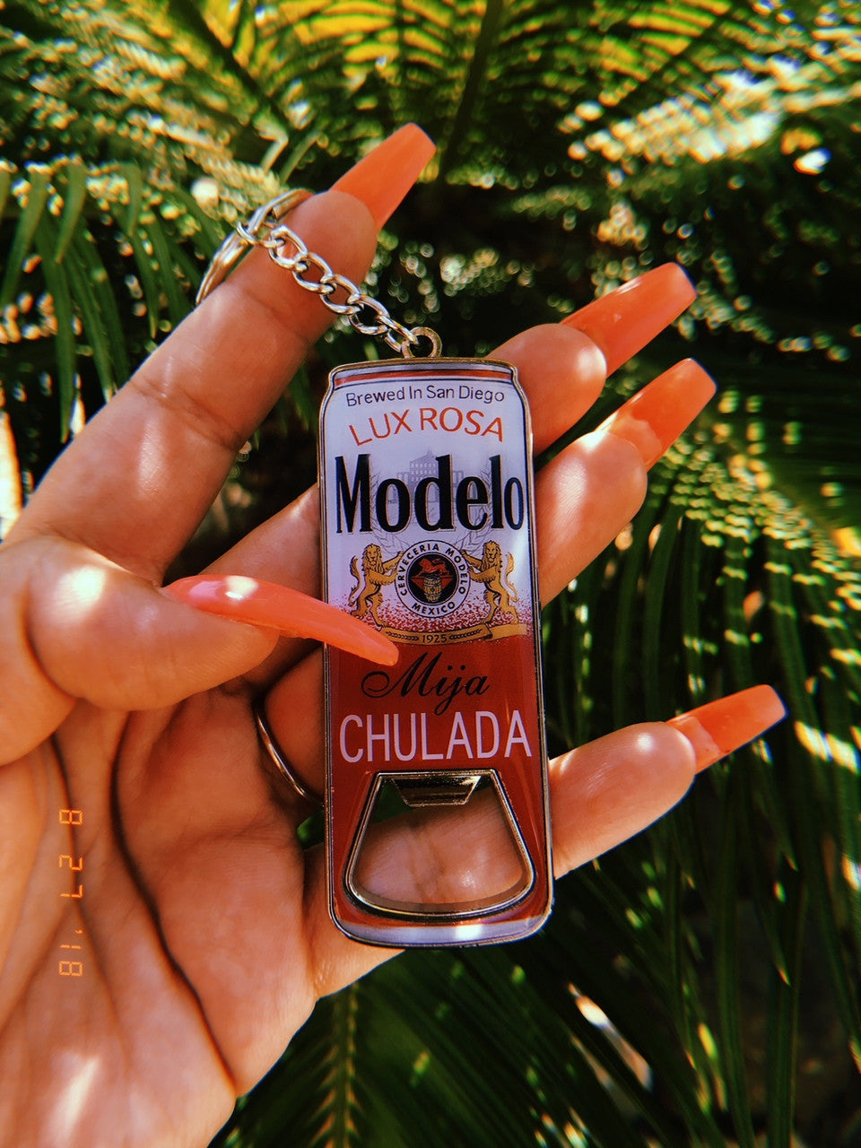 Modelo Chulada 'MIJA' Bottle Opener Keychain (RED)
