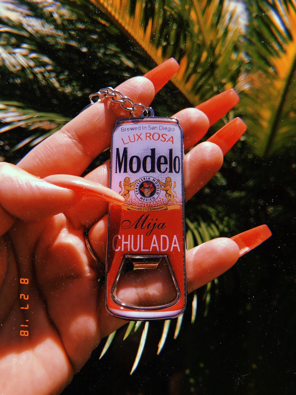 Modelo Chulada 'MIJA' Bottle Opener Keychain (RED)