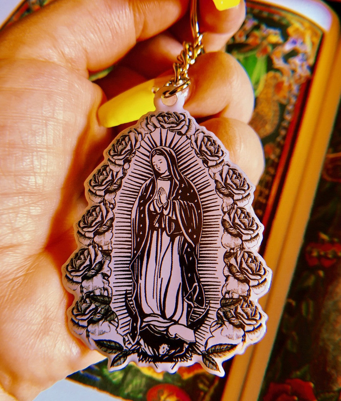 La Rosa De Guadalupe Keychain