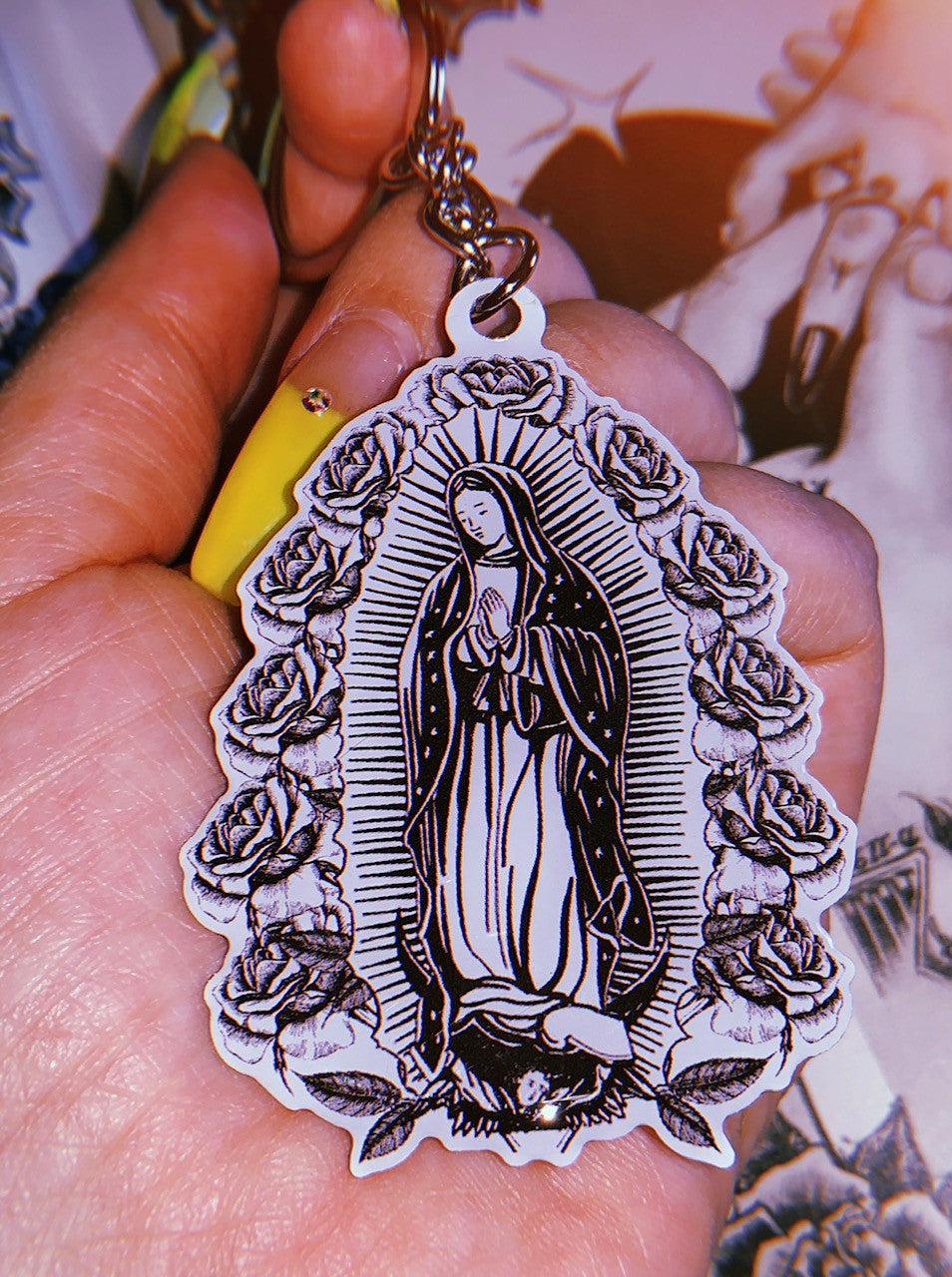 La Rosa De Guadalupe Keychain