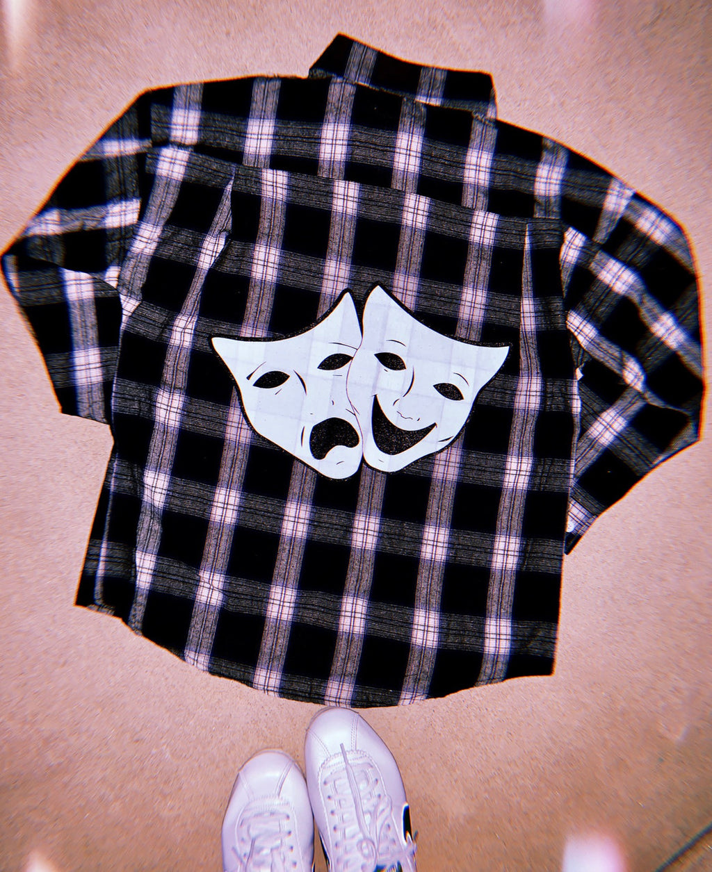 Smile Now, Cry Later Tartan Long Sleeve Button Down Top