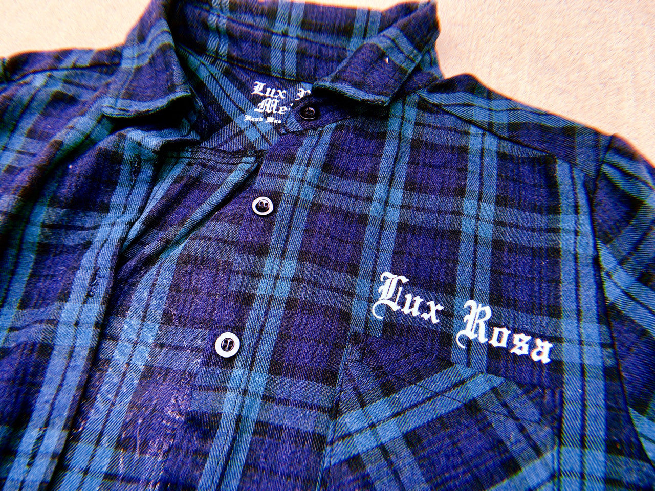 Virgencita Long sleeve Flannel (Green/Navy)