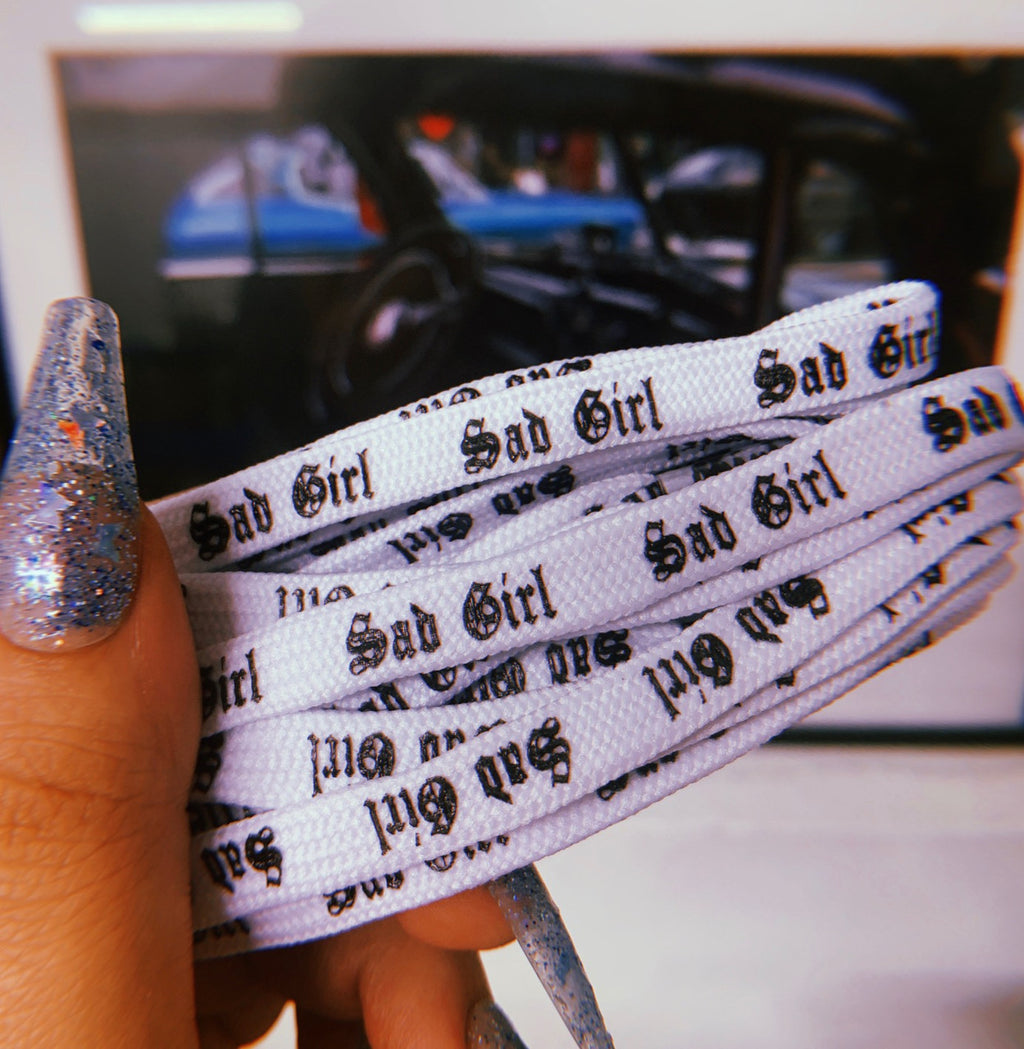 Sad Girl White Shoelaces