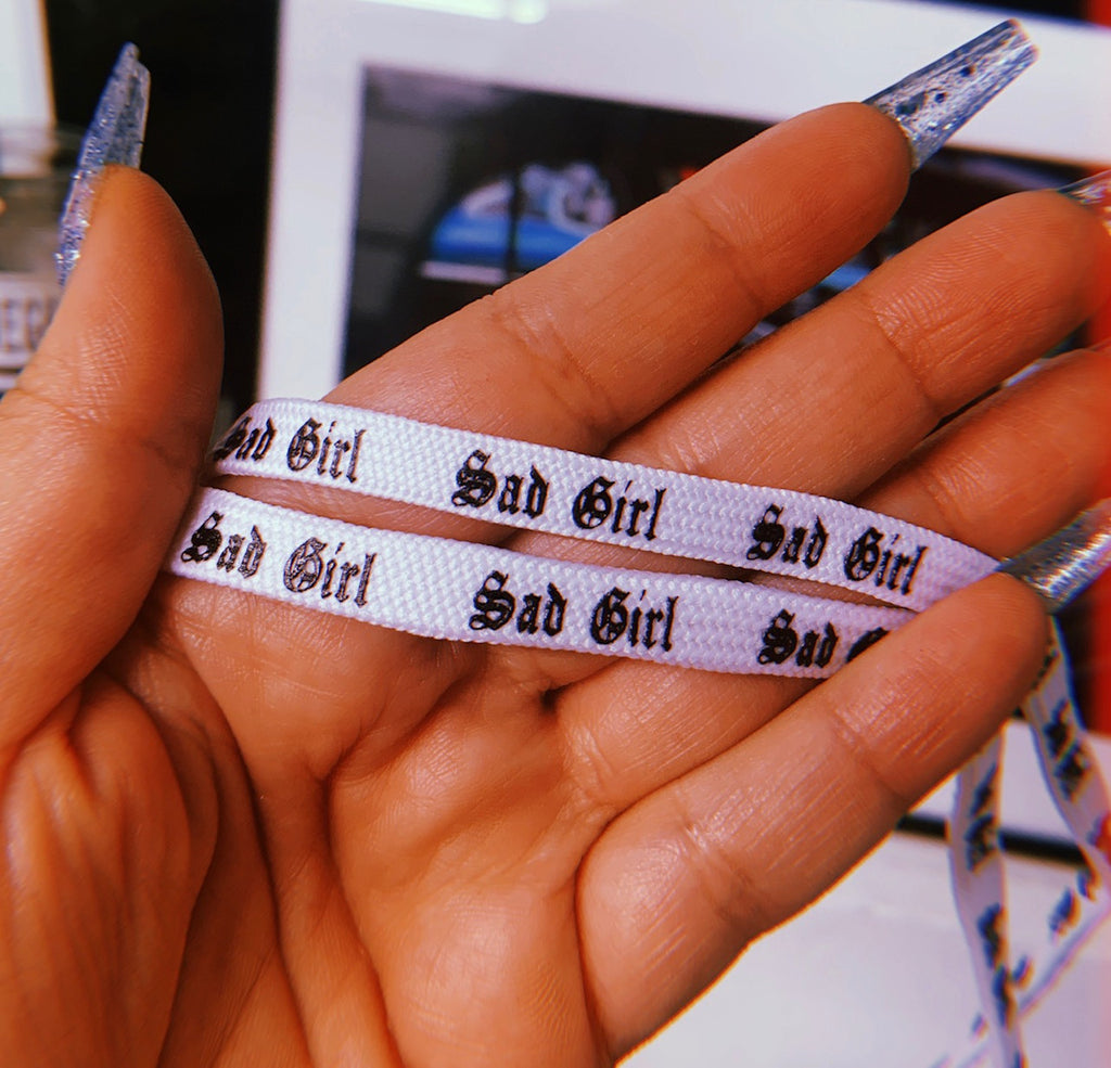 Sad Girl White Shoelaces