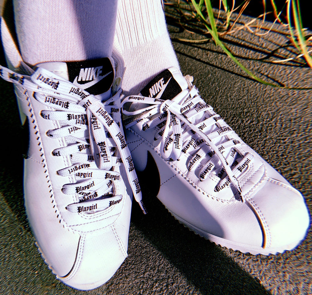 Playgirl White Shoelaces