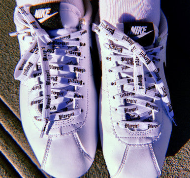 Playgirl White Shoelaces