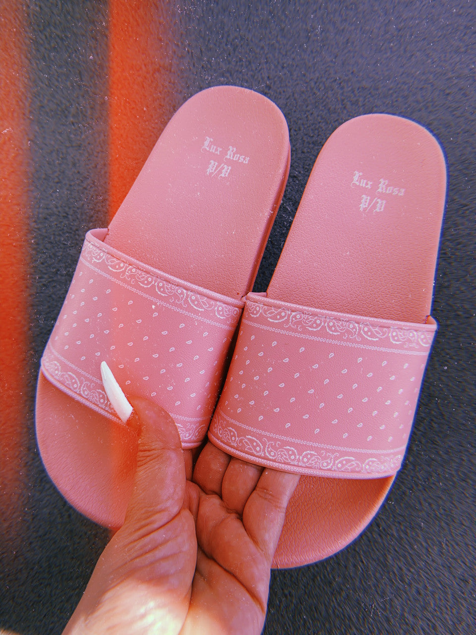 Limited Edition Lux Rosa Bandana Slides(PINK)