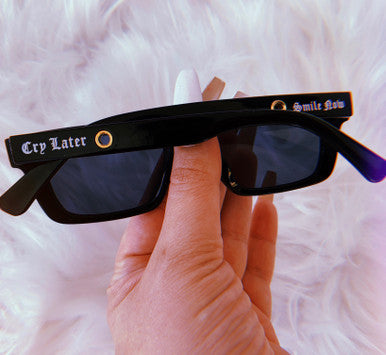 Lux Rosa Smile Now, Cry Later 'Gata' Black Sunglasses