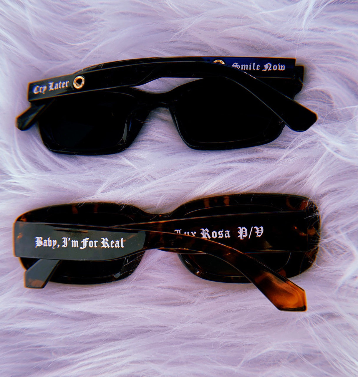 Lux Rosa Sunglasses Bundle (TWO Pairs- Smile Now Cry Later 'Gata' Black & Baby I'm For Real Brown 'Locs')