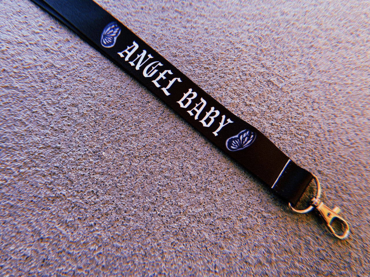 Angel Baby Airbrushed Butterfly Lanyard (BLACK)
