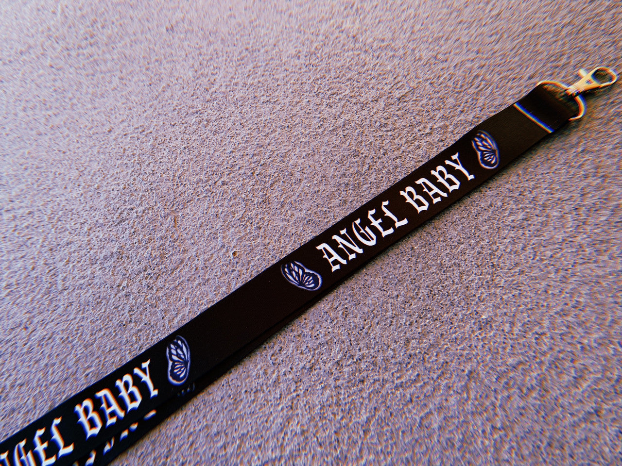 Angel Baby Airbrushed Butterfly Lanyard (BLACK)