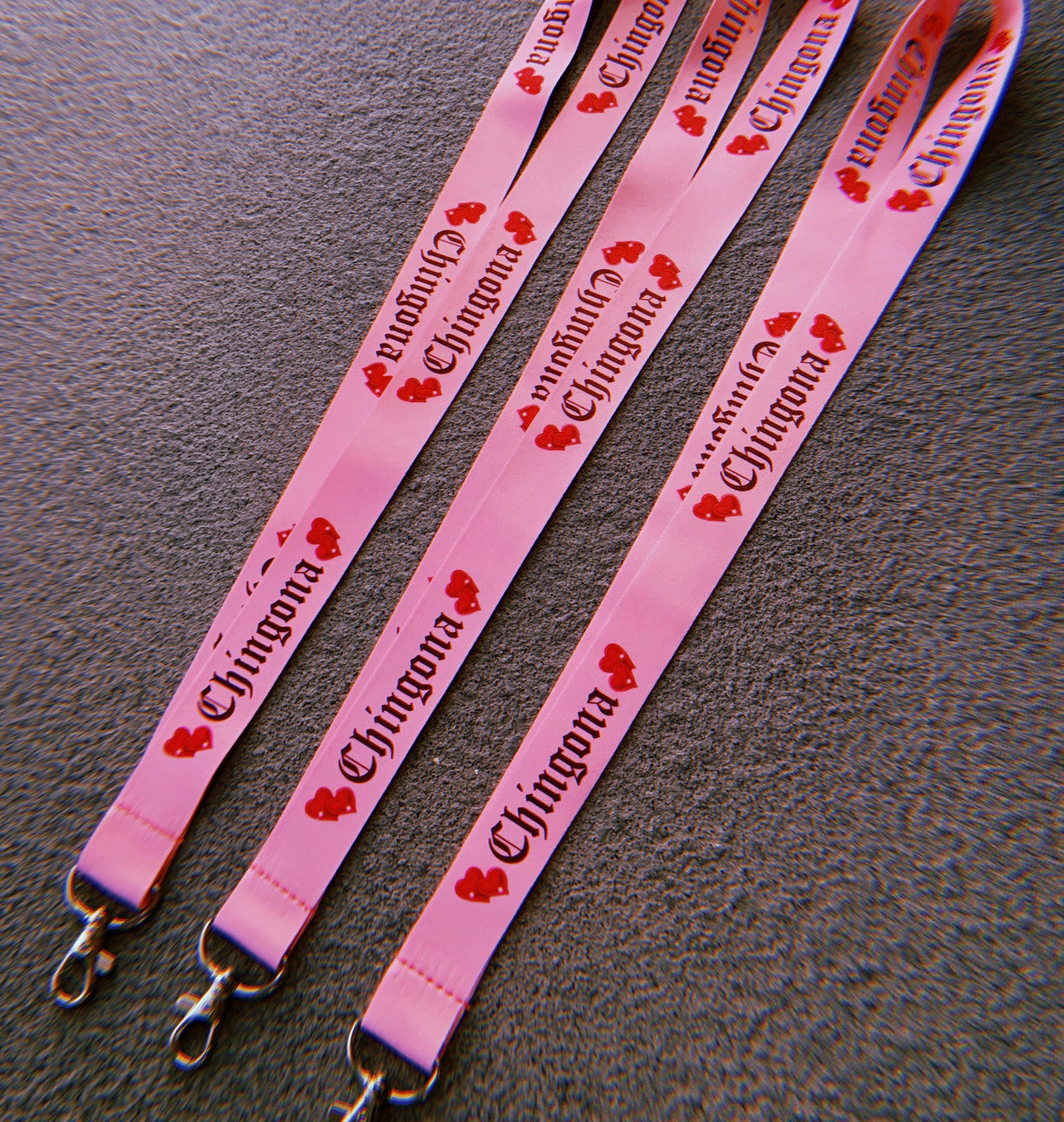 Chingona (Airbrushed Hearts) Lanyard (PINK)