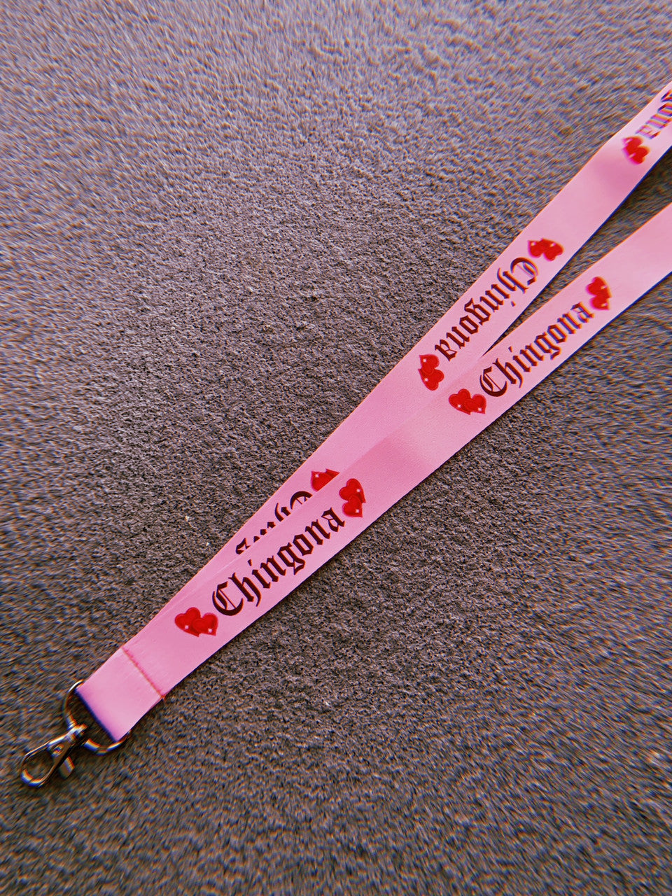 Chingona (Airbrushed Hearts) Lanyard (PINK)