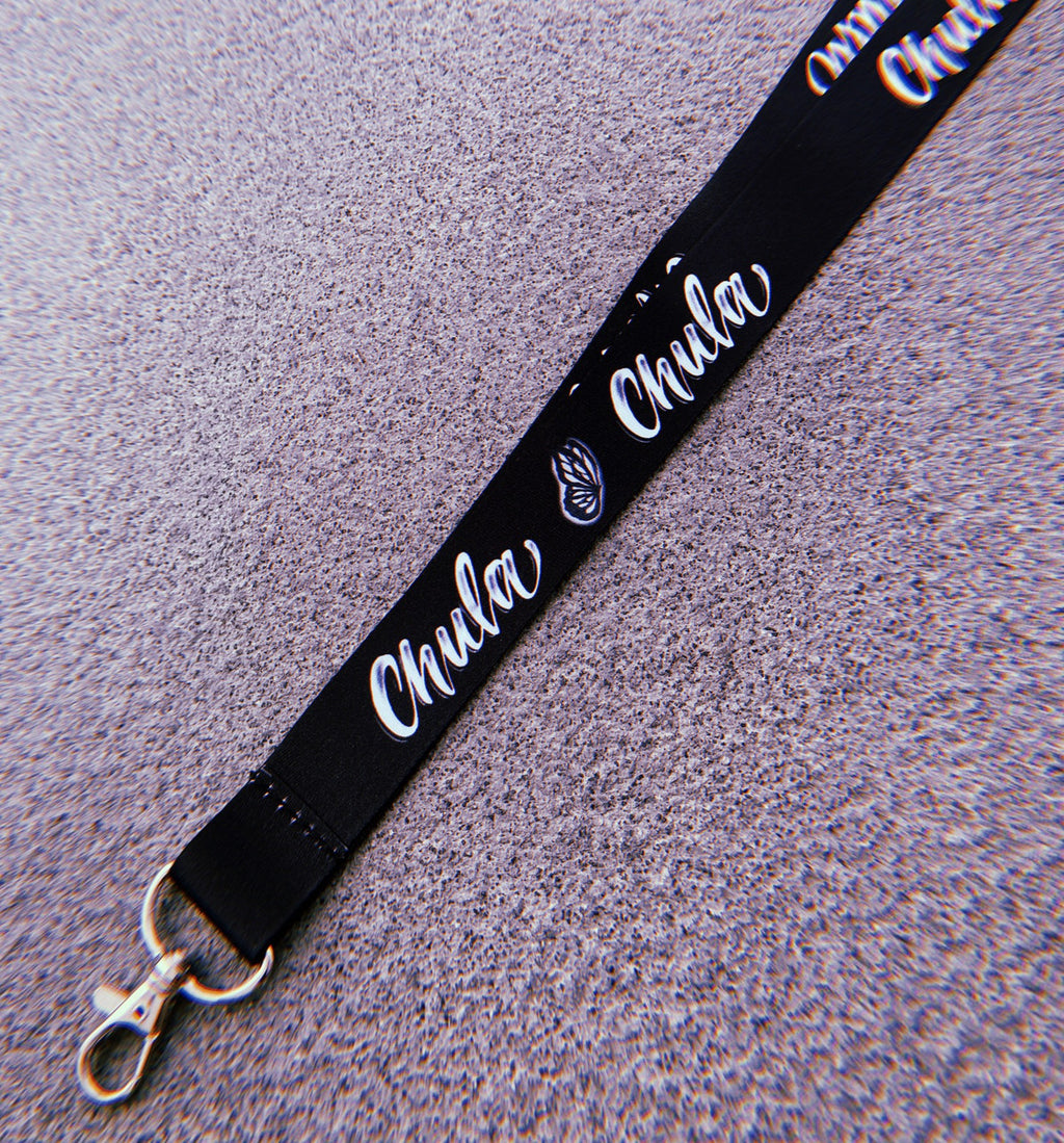 Chula Butterfly Airbrush Lanyard (Black)