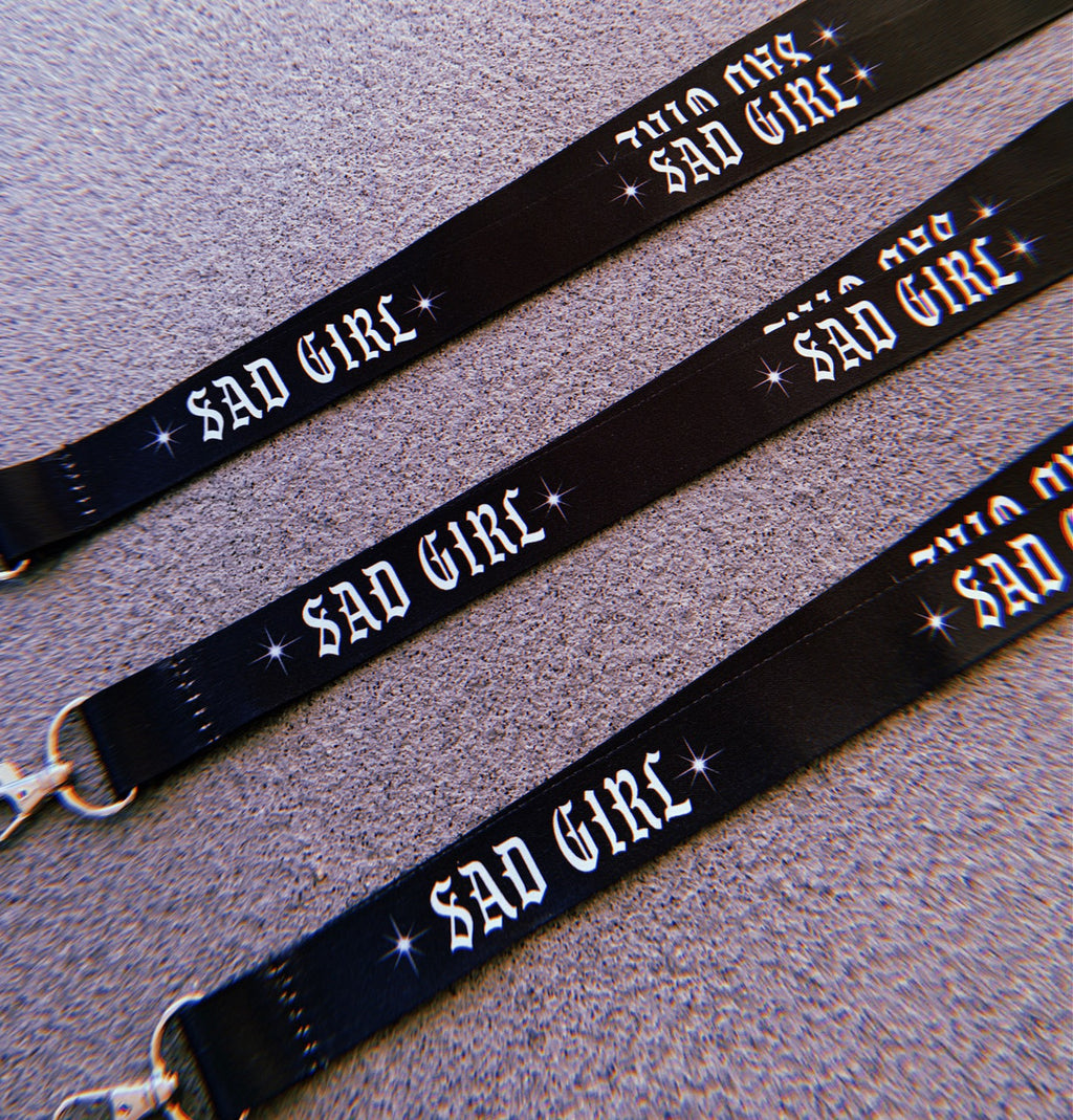 'SAD GIRL' Lanyard (BLACK)