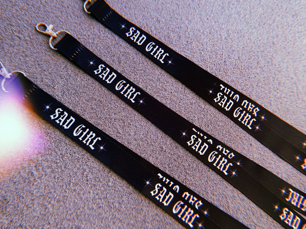 'SAD GIRL' Lanyard (BLACK)