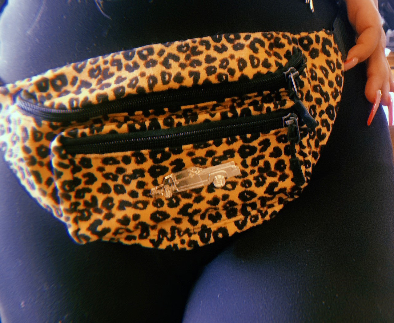 Angel Baby Low Low Double Zip Fanny Pack (Leopard)