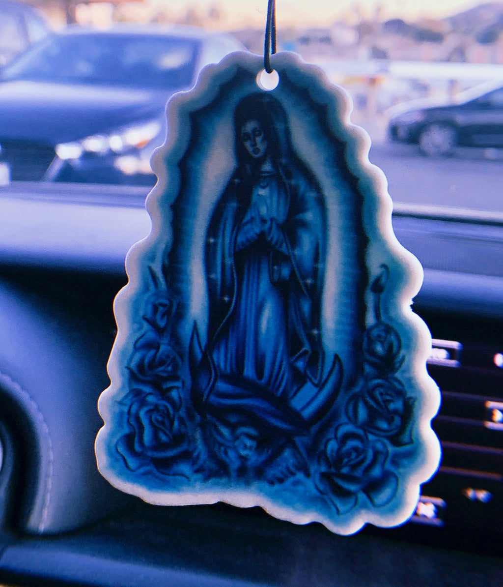 Our Lady Airbrushed Air Freshener (Blue)