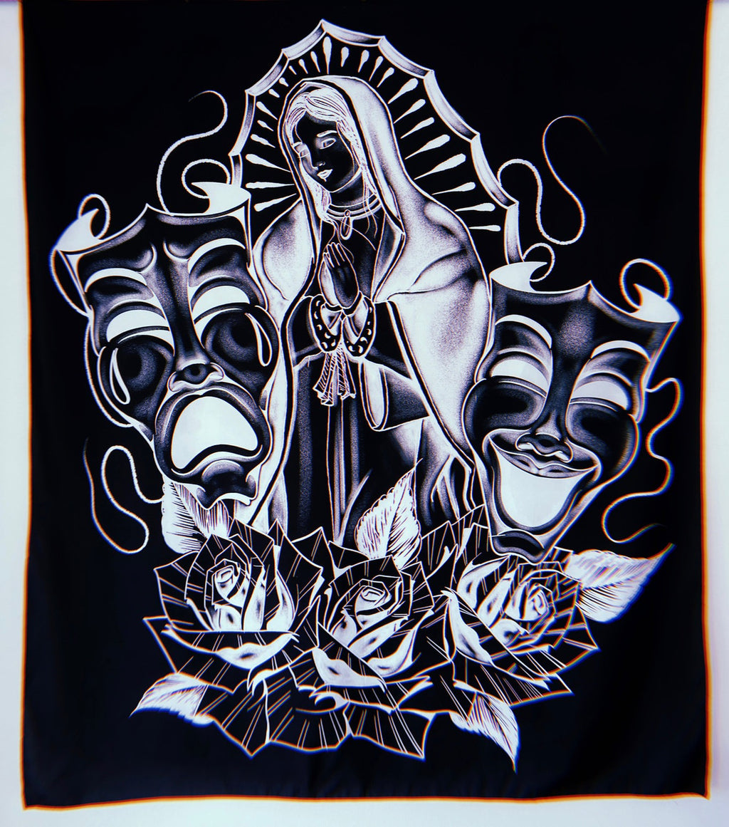 'LUPITA' Pen & Ink Tapestry (BLACK/WHITE)