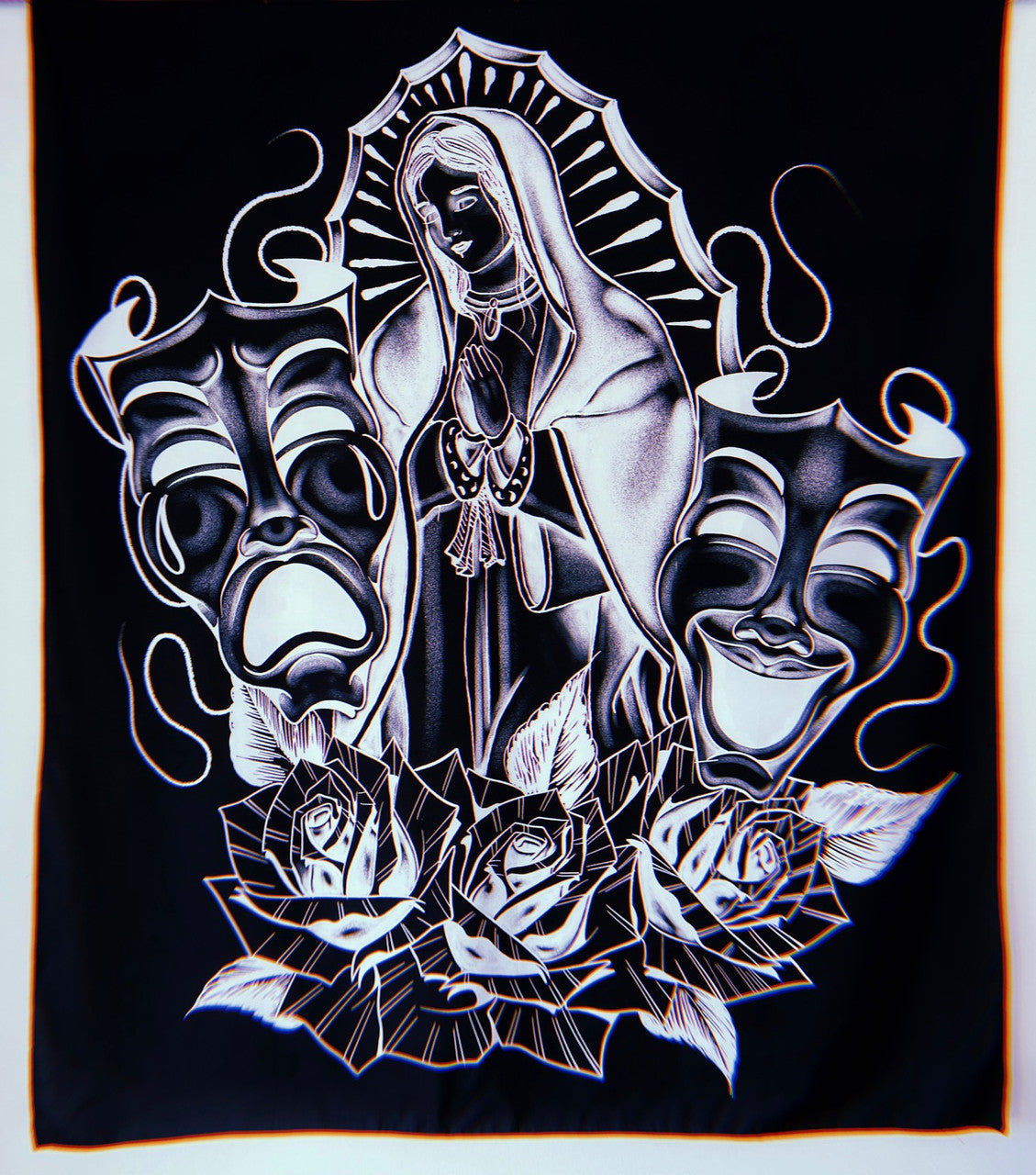 'LUPITA' Pen & Ink Tapestry (BLACK/WHITE)