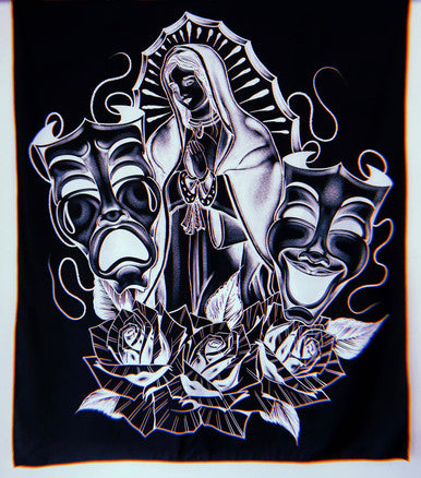 'LUPITA' Pen & Ink Tapestry (BLACK/WHITE)