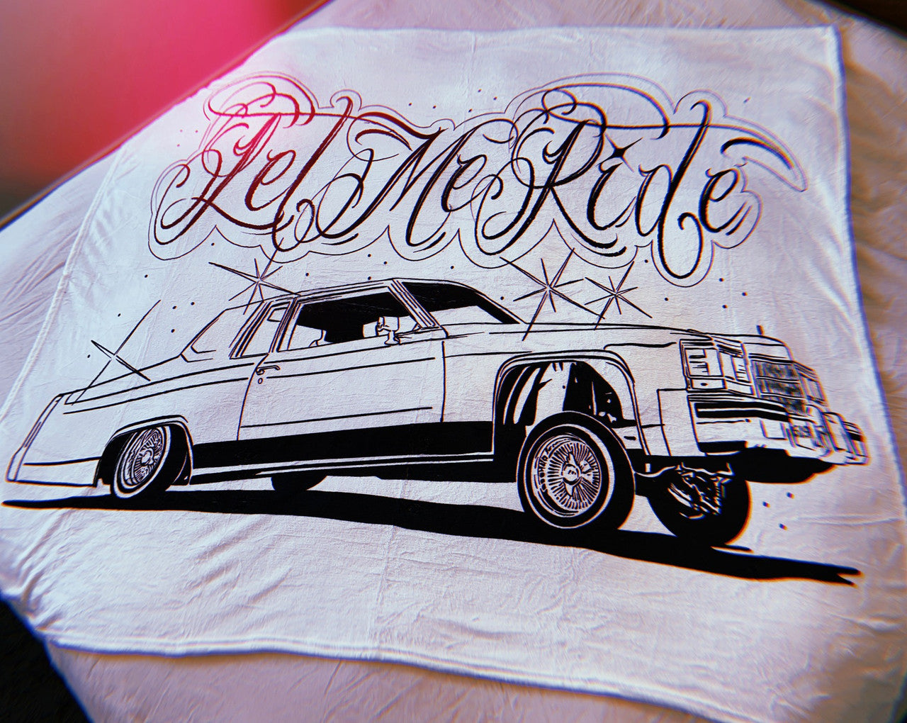 'Let Me Ride' Fleece Blanket (White)