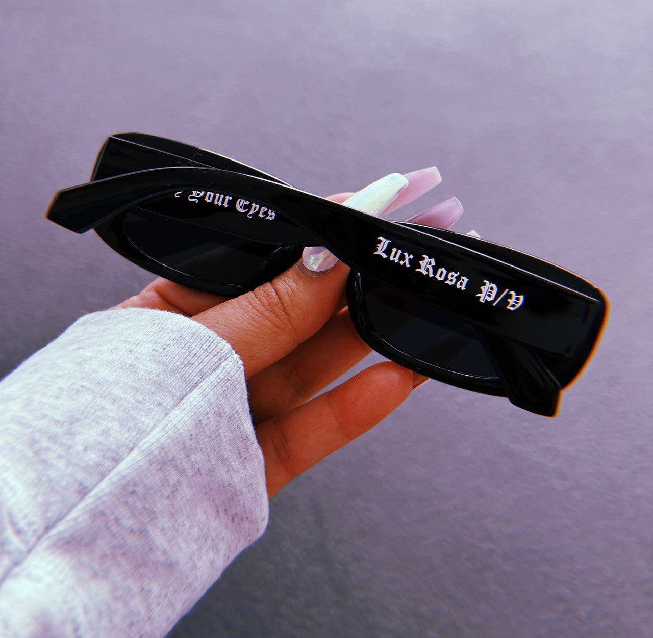 Lux Rosa P/V 'Dry Your Eyes' Locs Black Sunglasses