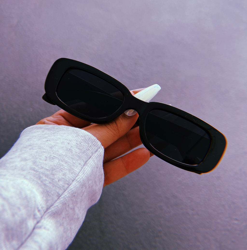 Lux Rosa P/V 'Dry Your Eyes' Locs Black Sunglasses