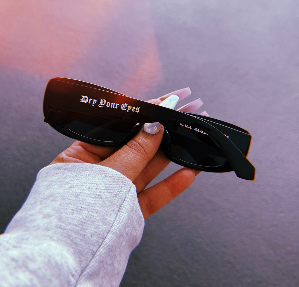 Lux Rosa P/V 'Dry Your Eyes' Locs Black Sunglasses