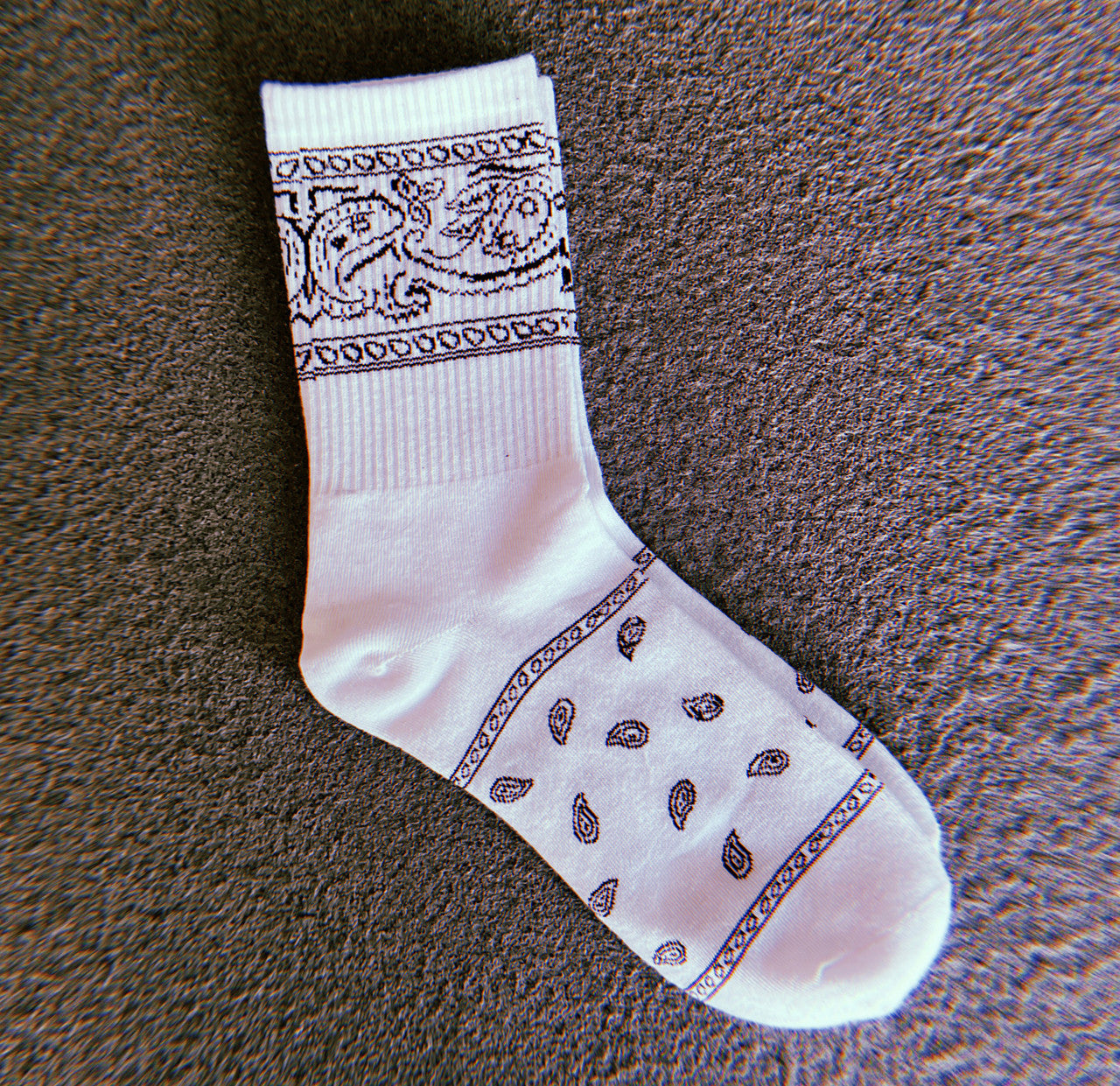 Lux Rosa Unisex Bandana Crew Socks (WHITE)