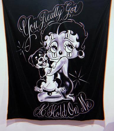 'You Really Got A Hold On Me' Pen & Ink Tapestry (Black)