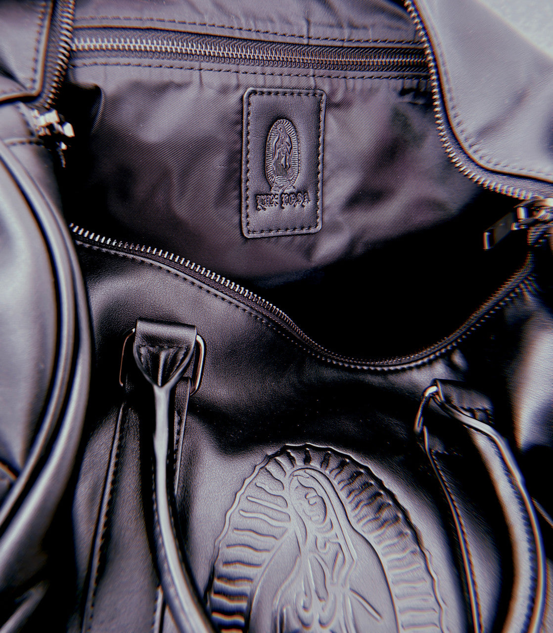 Lux Rosa OUR LADY Vegan Leather Luxe Duffle Bag (Large)- Black