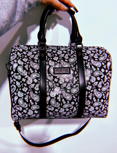 Lux Rosa BANDANA Crossbody Handbag (Large) Black/White