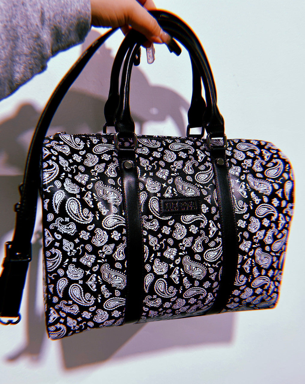 Lux Rosa BANDANA Crossbody Handbag (Large) Black/White