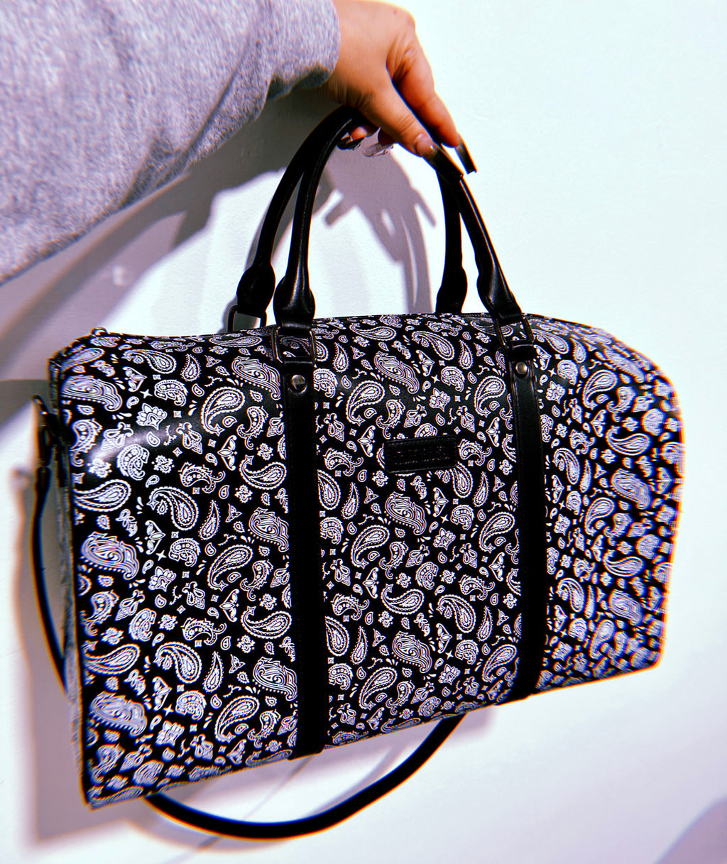 Lux Rosa BANDANA Duffel Bag (Large)- Black/White