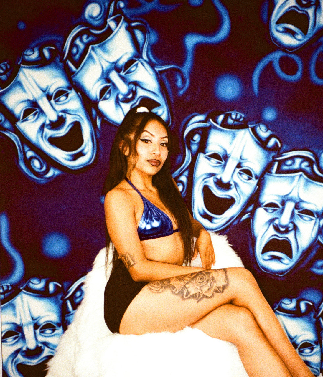 LIMITED EDITION Glamour Shotz  Airbrushed 'Emotions' Backdrop (TRUE BLUES) (Extra Large)