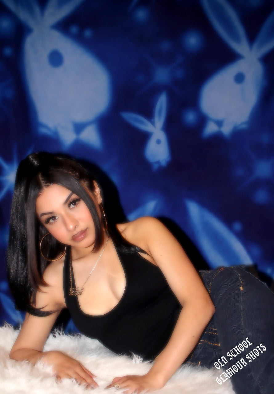 Glamour Shotz '84 PLAYGIRL Airbrushed BLUE Backdrop (Extra Large)