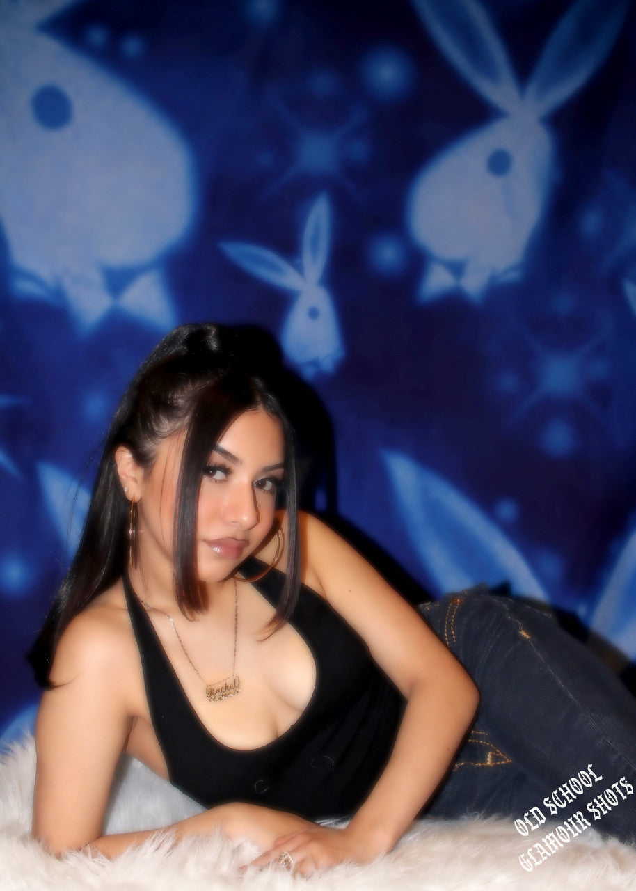 Glamour Shotz '84 PLAYGIRL Airbrushed BLUE Backdrop (Extra Large)